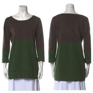 NEIMAN MARCUS
Cashmere Colorblock Pattern Sweater size L